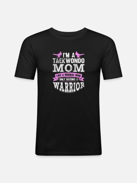 Taekwondo Mère - T-shirt près du corps Homme - noir