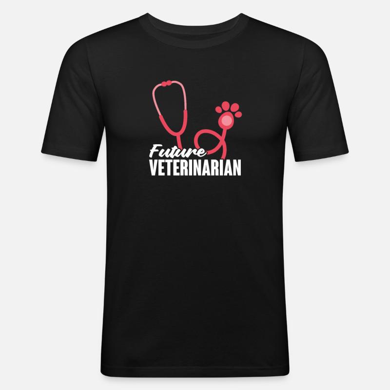 Tierarzt - Männer Slim Fit T-Shirt - Schwarz