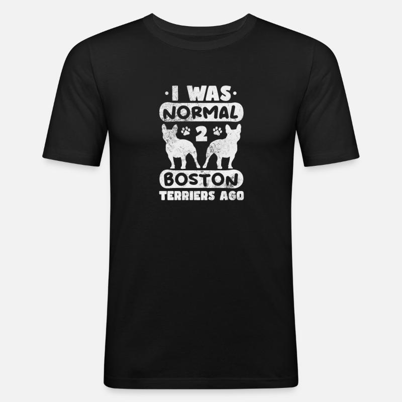 Boston Terrier - Männer Slim Fit T-Shirt - Schwarz