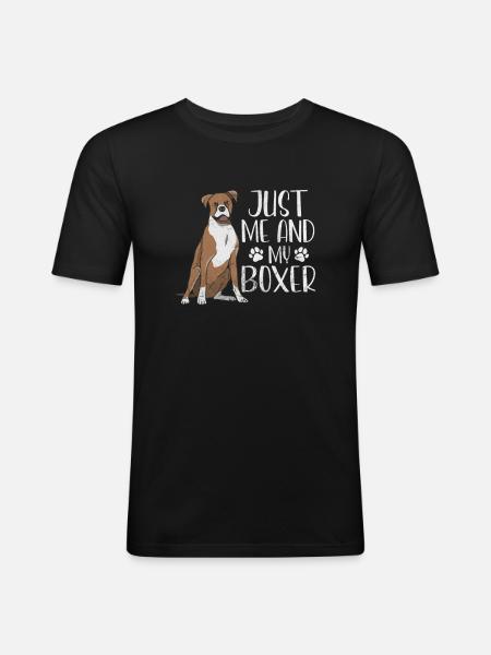 Boxer Dog - Men's Slim Fit T-Shirt - black