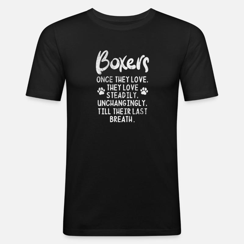Boxer Hund - Männer Slim Fit T-Shirt - Schwarz