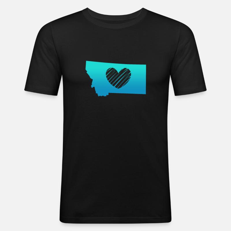 Montana - T-shirt près du corps Homme - noir