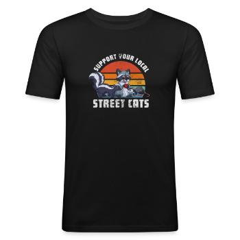 Skunk Stinker Stinker Skunk Cadeau - T-shirt près du corps Homme - noir - Devant - Nik (191cm)