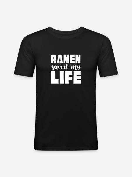 Ramen - T-shirt près du corps Homme - noir