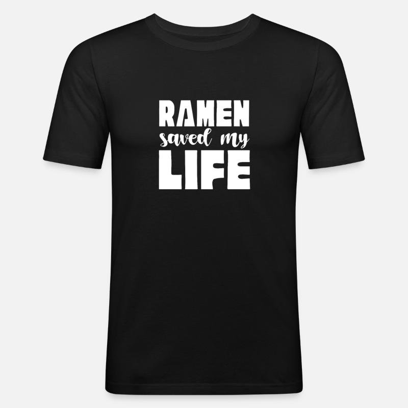 Ramen - Männer Slim Fit T-Shirt - Schwarz