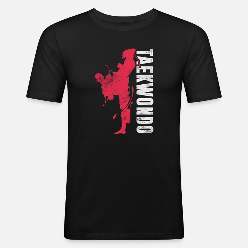 Taekwondo - Männer Slim Fit T-Shirt - Schwarz