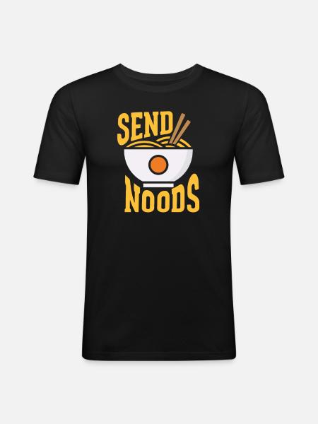 Ramen - Männer Slim Fit T-Shirt - Schwarz