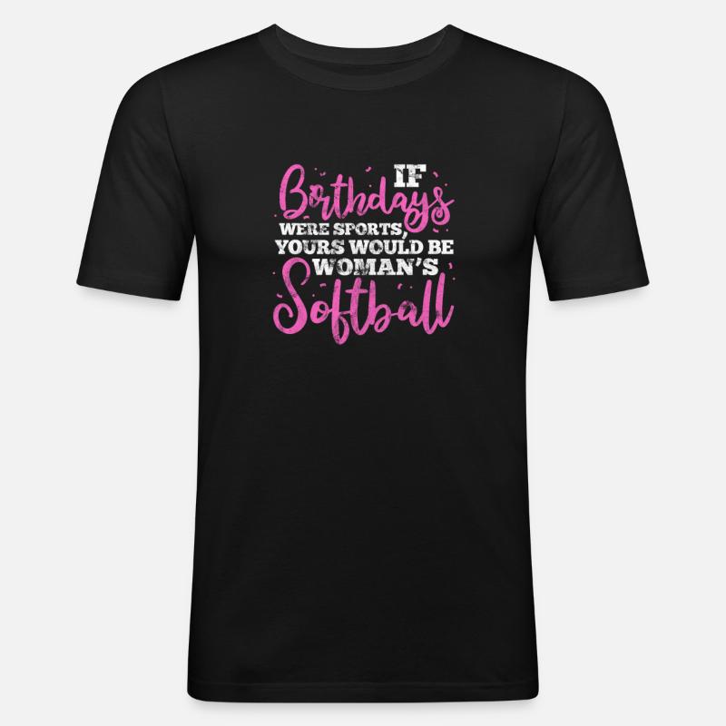 Softball - Männer Slim Fit T-Shirt - Schwarz