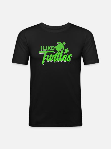 Turtle - Men's Slim Fit T-Shirt - black