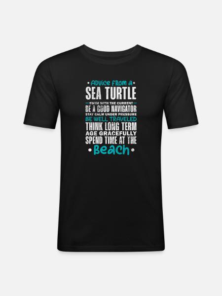 Tortue - T-shirt près du corps Homme - noir