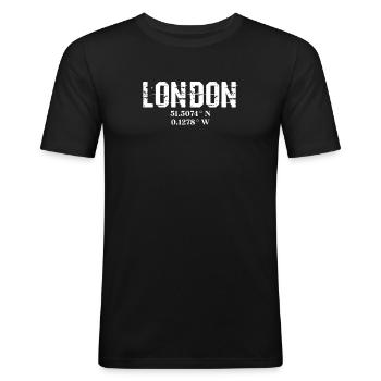 London United Kingdom UK England Gift - Men's Slim Fit T-Shirt - black - Front - Nik (191cm)