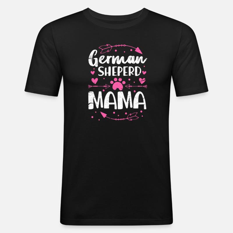 Deutscher Schäferhund Mutter - Männer Slim Fit T-Shirt - Schwarz