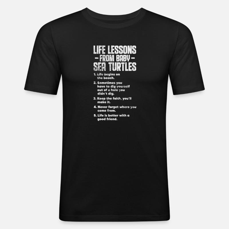 Schildkröte - Männer Slim Fit T-Shirt - Schwarz