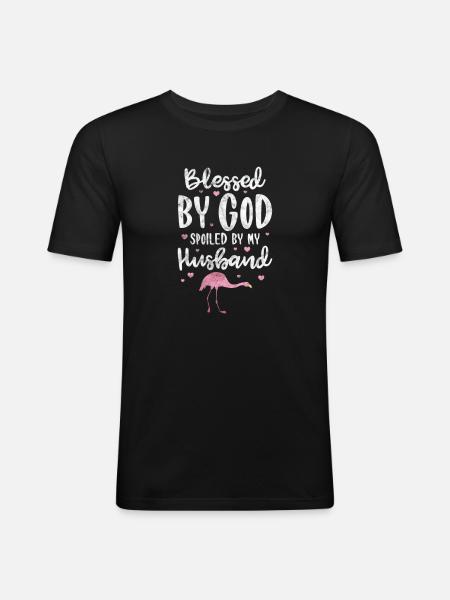 Flamingo God Husband - Men's Slim Fit T-Shirt - black