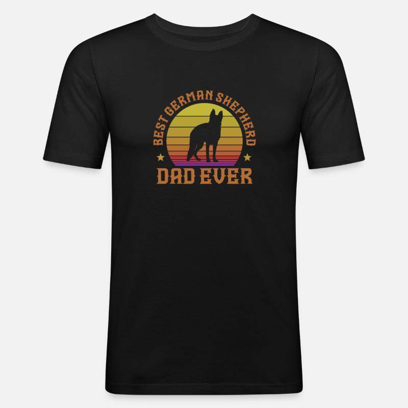 German Shepherd Father - Men's Slim Fit T-Shirt - black