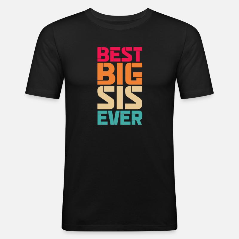Große Schwester - Männer Slim Fit T-Shirt - Schwarz