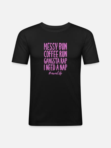 Hip Hop Mutter - Männer Slim Fit T-Shirt - Schwarz
