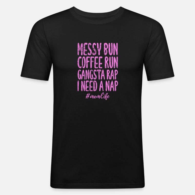 Hip Hop Mutter - Männer Slim Fit T-Shirt - Schwarz