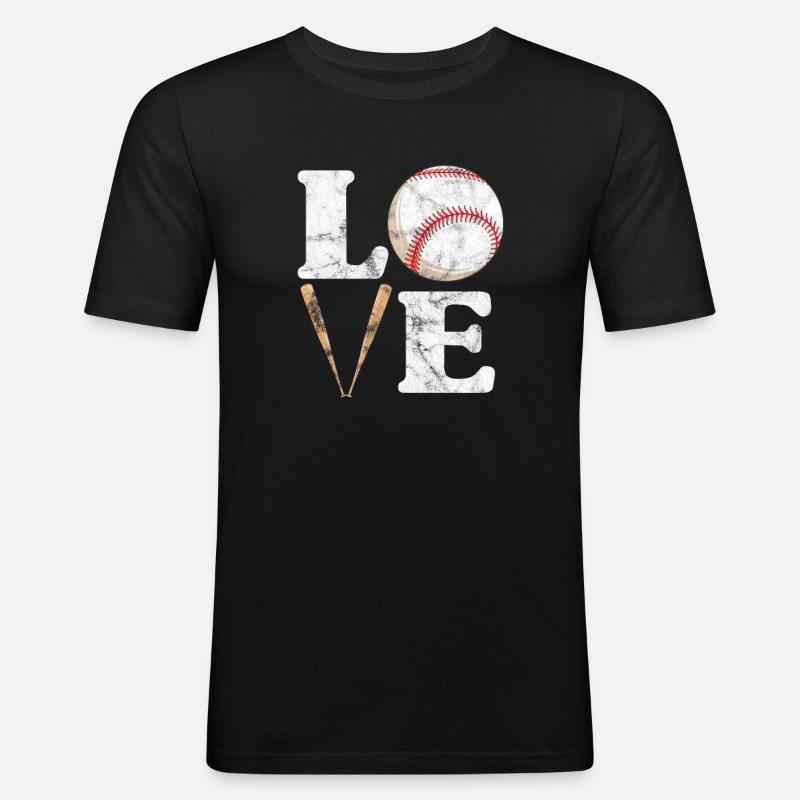 Softball - Männer Slim Fit T-Shirt - Schwarz