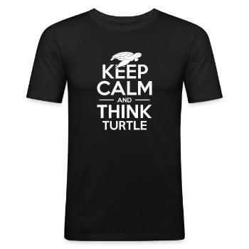 Tortue Tortue Sea Créatures marines Cadeau - T-shirt près du corps Homme - noir - Devant - Nik (191cm)