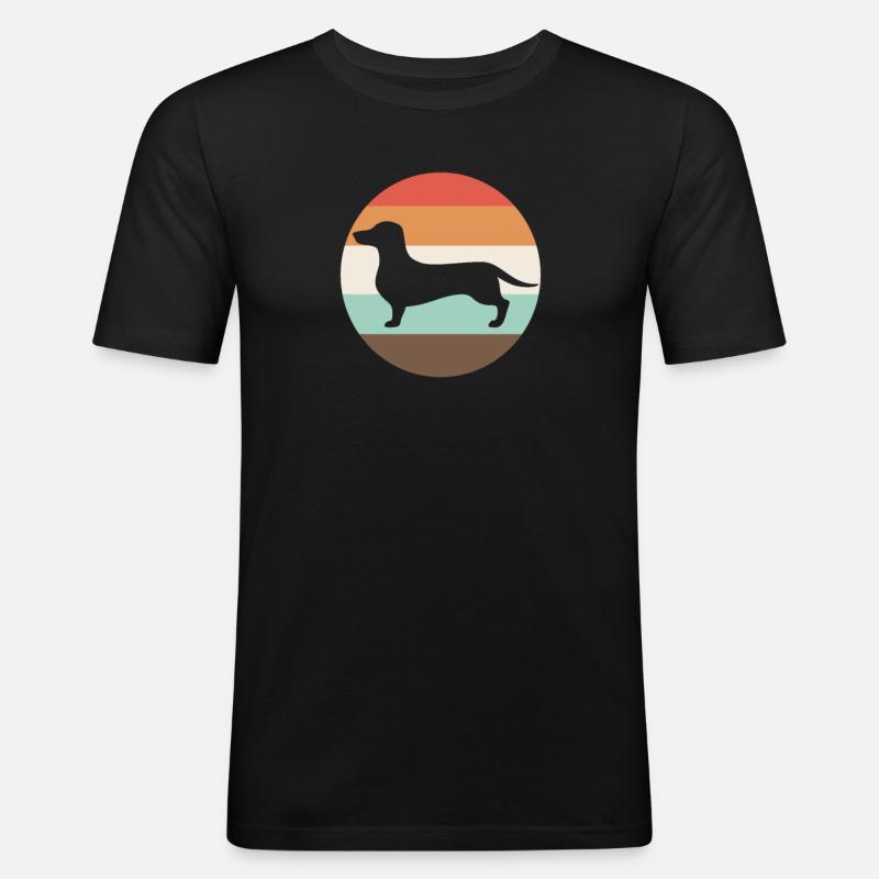 Teckel - T-shirt près du corps Homme - noir