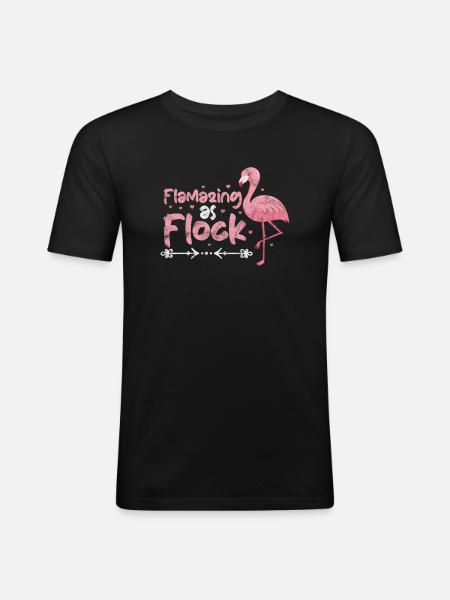 Flamingo - Men's Slim Fit T-Shirt - black