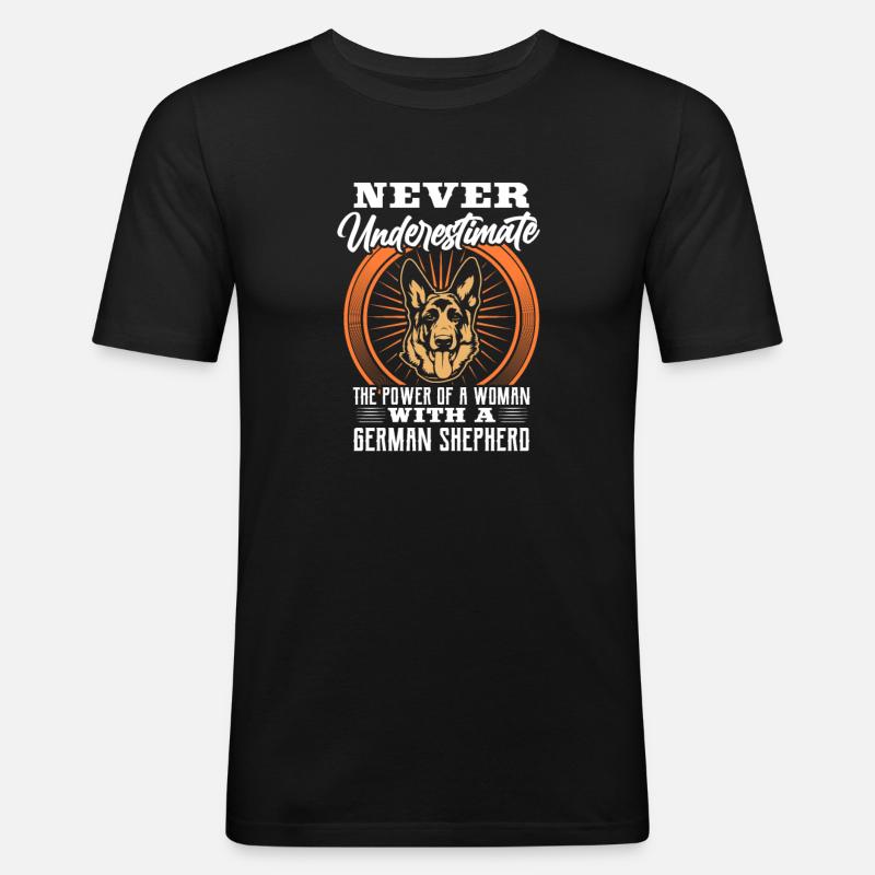 Deutscher Schäferhund Mutter - Männer Slim Fit T-Shirt - Schwarz