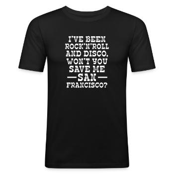 San Francisco - T-shirt près du corps Homme - noir - Devant - Nik (191cm)