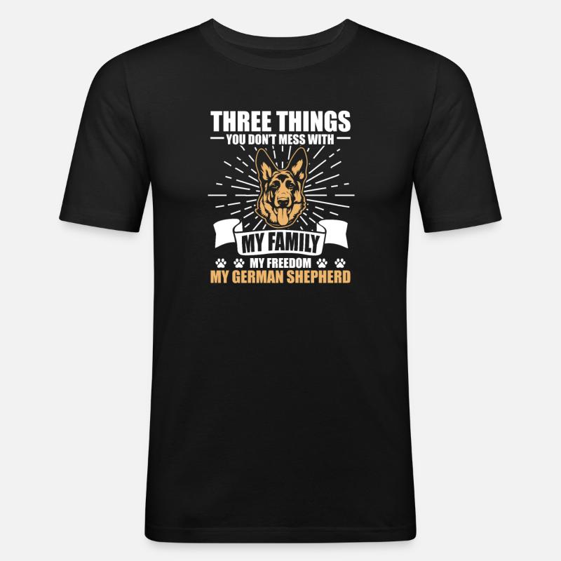Deutscher Schäferhund - Männer Slim Fit T-Shirt - Schwarz