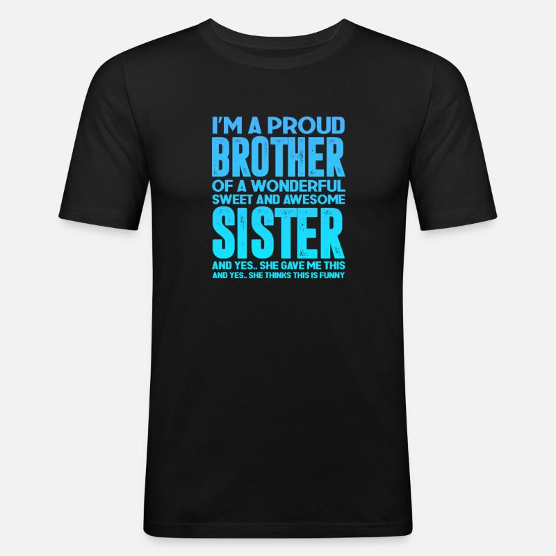 Schwester - Männer Slim Fit T-Shirt - Schwarz