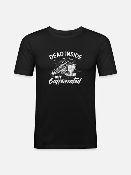 Kaffee - Männer Slim Fit T-Shirt - Schwarz