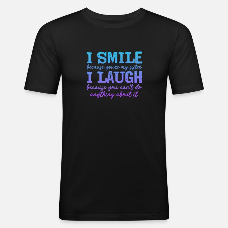 Schwester - Männer Slim Fit T-Shirt - Schwarz