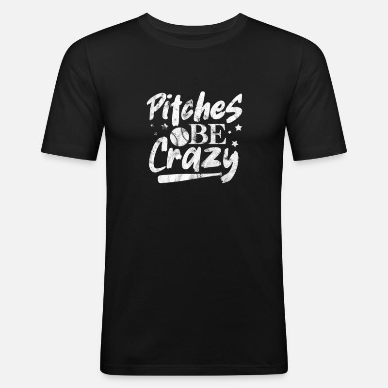Softball - Männer Slim Fit T-Shirt - Schwarz