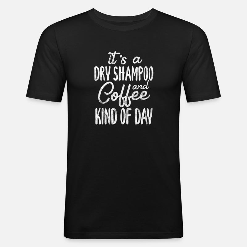 Kaffee Shampoo - Männer Slim Fit T-Shirt - Schwarz