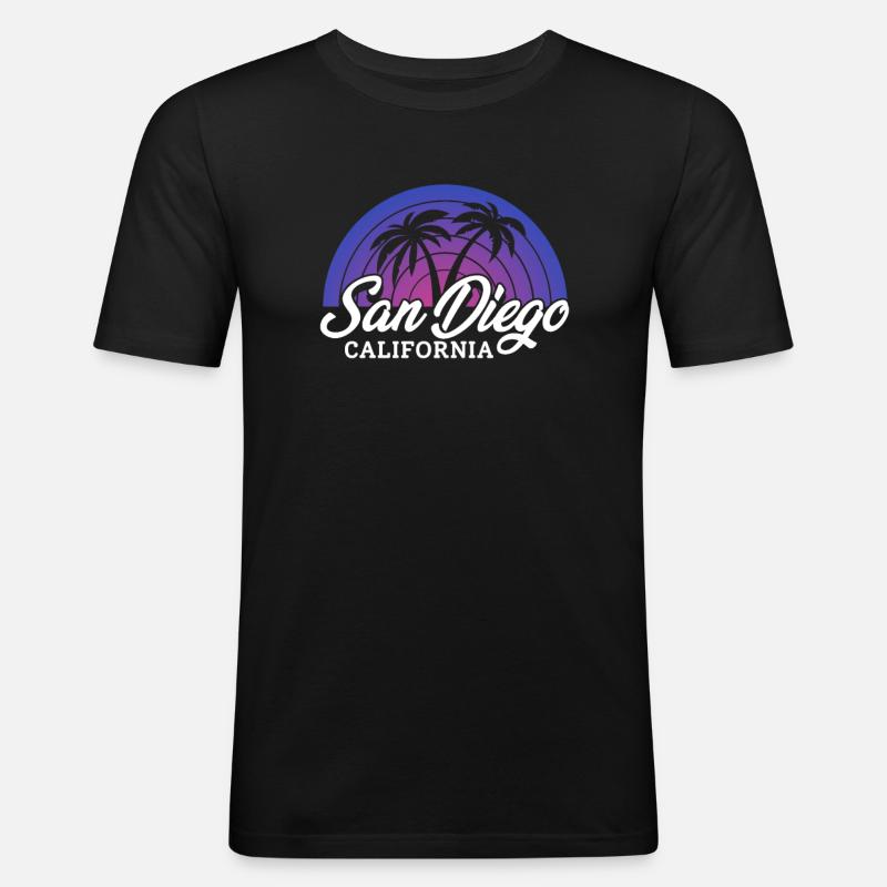 San Diego - Männer Slim Fit T-Shirt - Schwarz