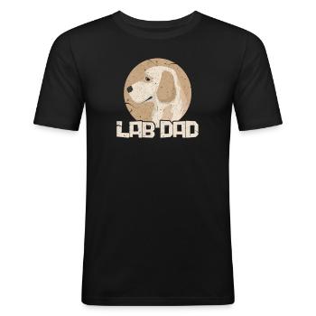 Labrador Vater - Männer Slim Fit T-Shirt - Schwarz - Vorne - Nik (191cm)