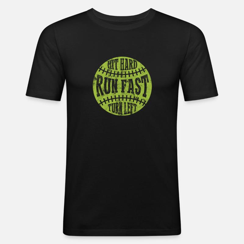 Softball - Männer Slim Fit T-Shirt - Schwarz