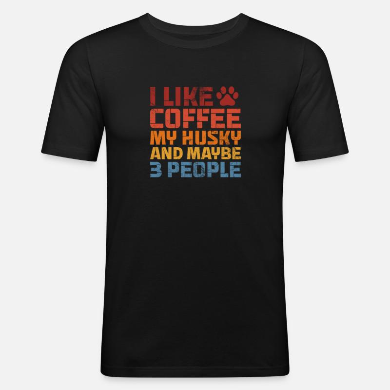 Husky - Männer Slim Fit T-Shirt - Schwarz