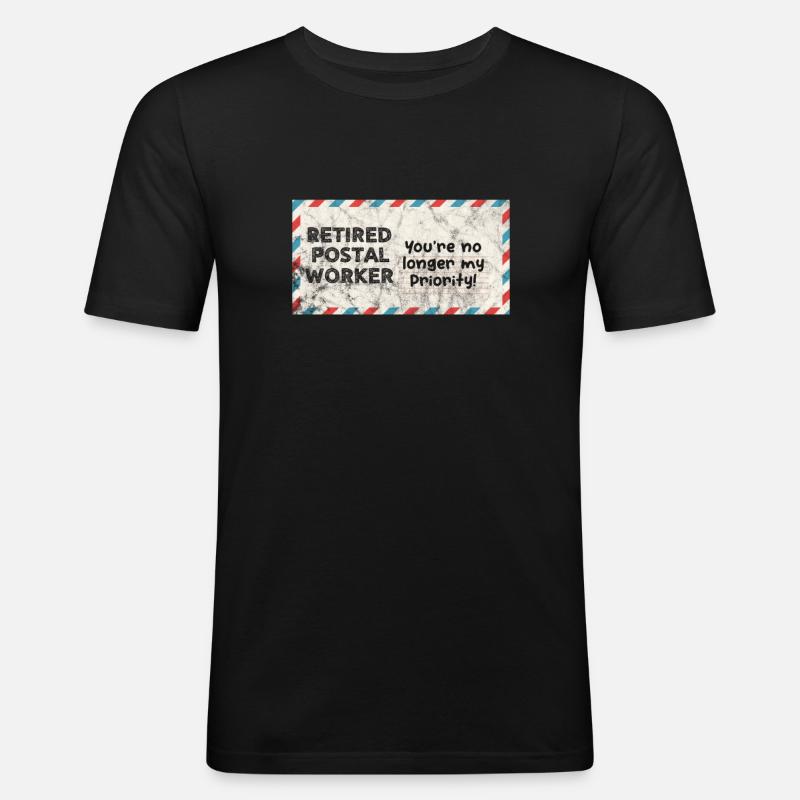 Ruhestand Postbeamter - Männer Slim Fit T-Shirt - Schwarz