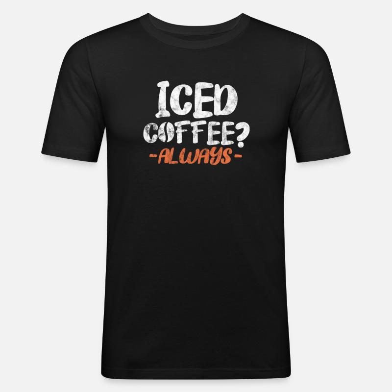Eiskaffee - Männer Slim Fit T-Shirt - Schwarz