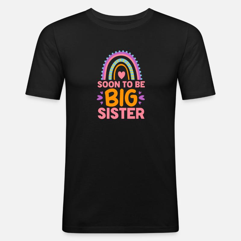 Große Schwester - Männer Slim Fit T-Shirt - Schwarz