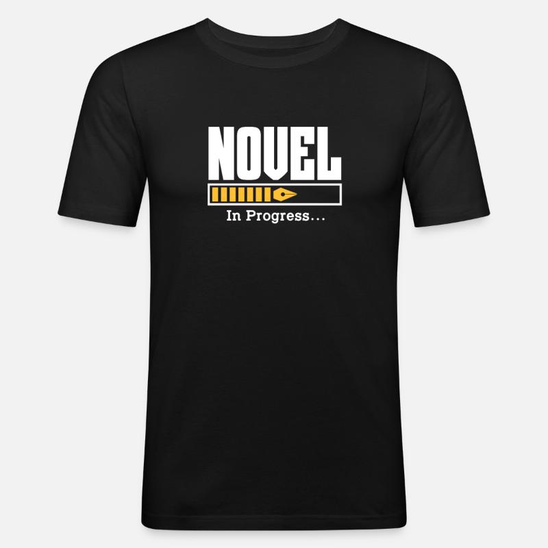 Autor - Männer Slim Fit T-Shirt - Schwarz