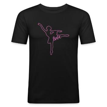 Ballet - T-shirt près du corps Homme - noir - Devant - Nik (191cm)
