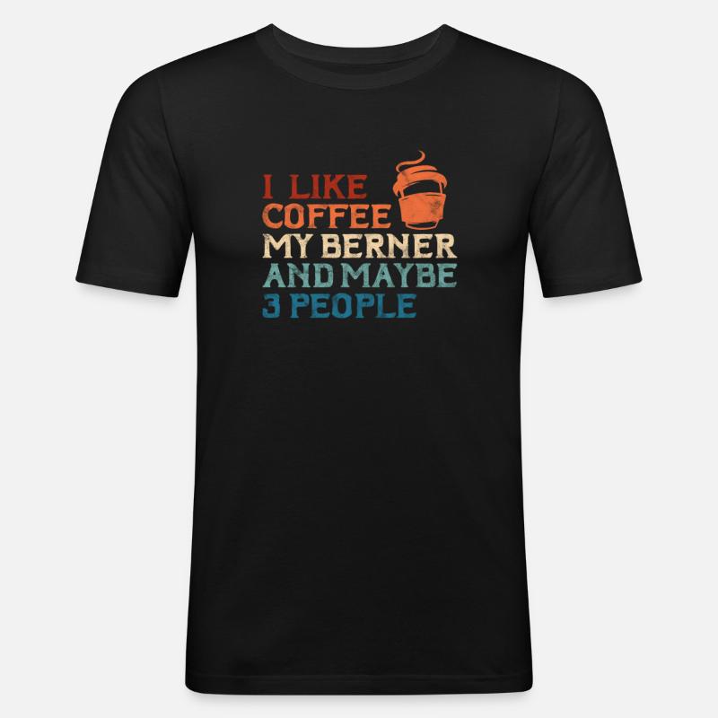 Kaffee Berner Sennenhund - Männer Slim Fit T-Shirt - Schwarz