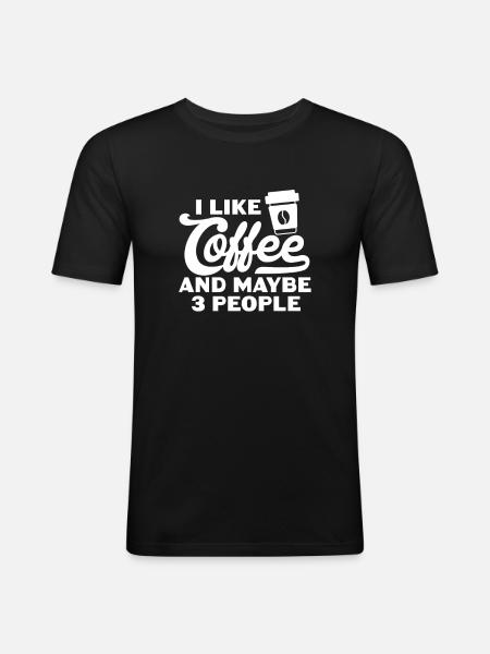 Kaffee Koffein Espresso Barista Geschenk - Männer Slim Fit T-Shirt - Schwarz