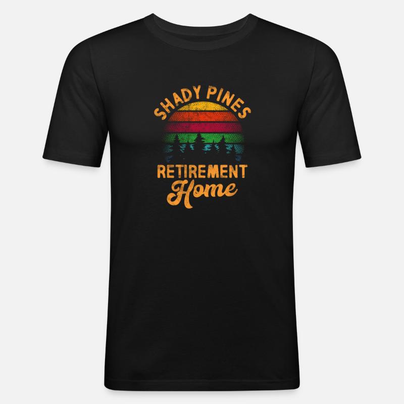 Ruhestand Camping - Männer Slim Fit T-Shirt - Schwarz