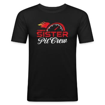 Soeur Frère Frères et sœurs Cadeau de famille - T-shirt près du corps Homme - noir - Devant - Nik (191cm)