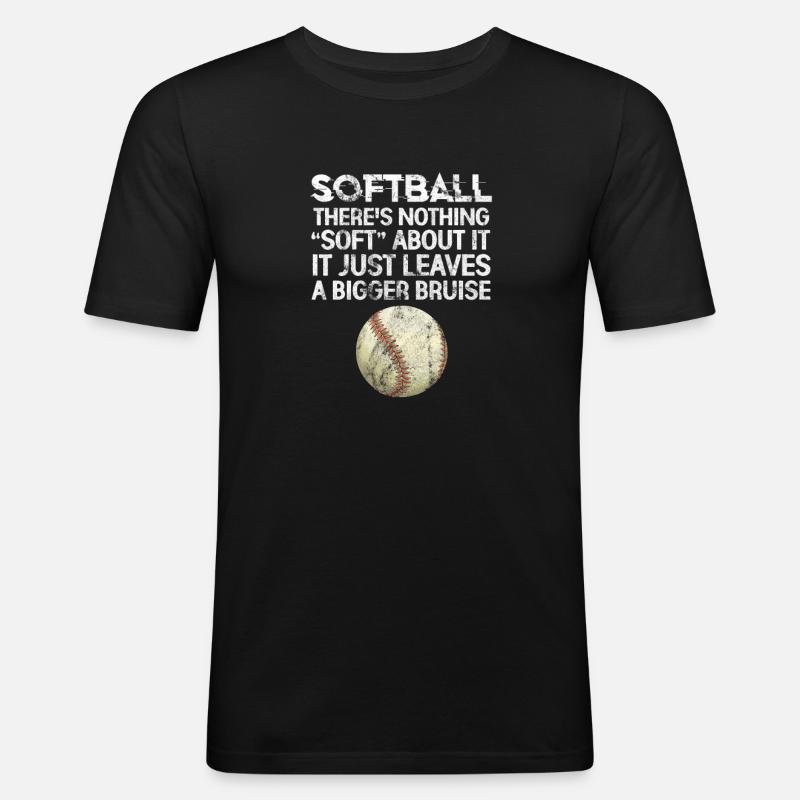Softball - Männer Slim Fit T-Shirt - Schwarz