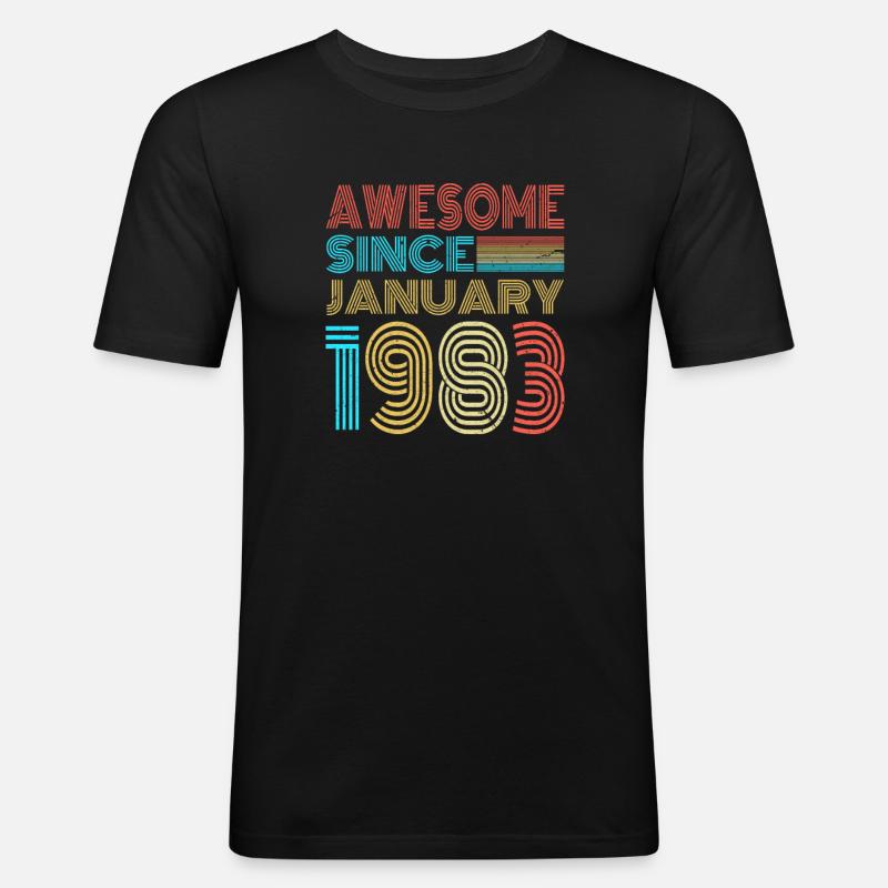 Januar 1983 - Männer Slim Fit T-Shirt - Schwarz