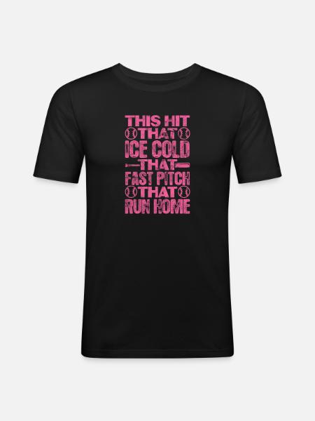 Softball - Men's Slim Fit T-Shirt - black